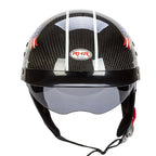 Carbon Half‑Face Motorhelm met Lichtgewicht Constructie en Veiligheidscertificering
