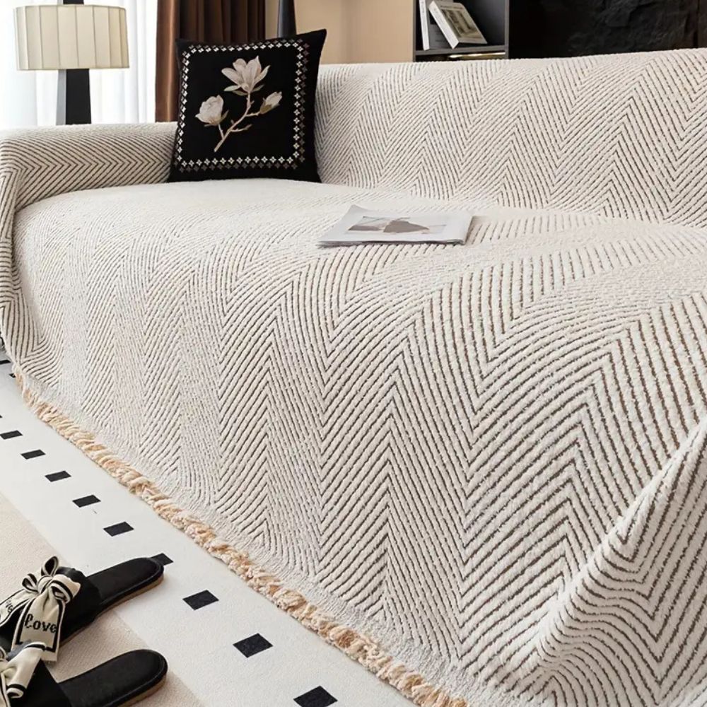 Bankhoes Met Herringbone Weefstructuur En Antislip Afwerking