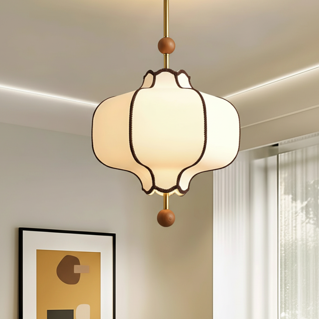 Hanglamp met Stoffen Kap en Zachte Rustgevende Sfeerverlichting