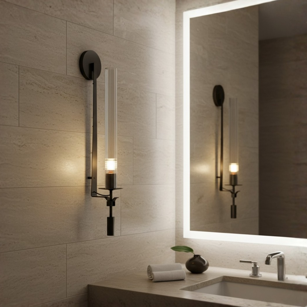 Wandlamp met Verticale Glasstructuur en Zachte Moderne Sfeerverlichting