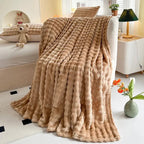 Fleecedeken met Bolletjesstructuur als Plaid voor Bank en Bed