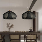 Rieten Hanglamp Met Handgevlochten Kap En Zachte Natuurlijke Lichtspreiding