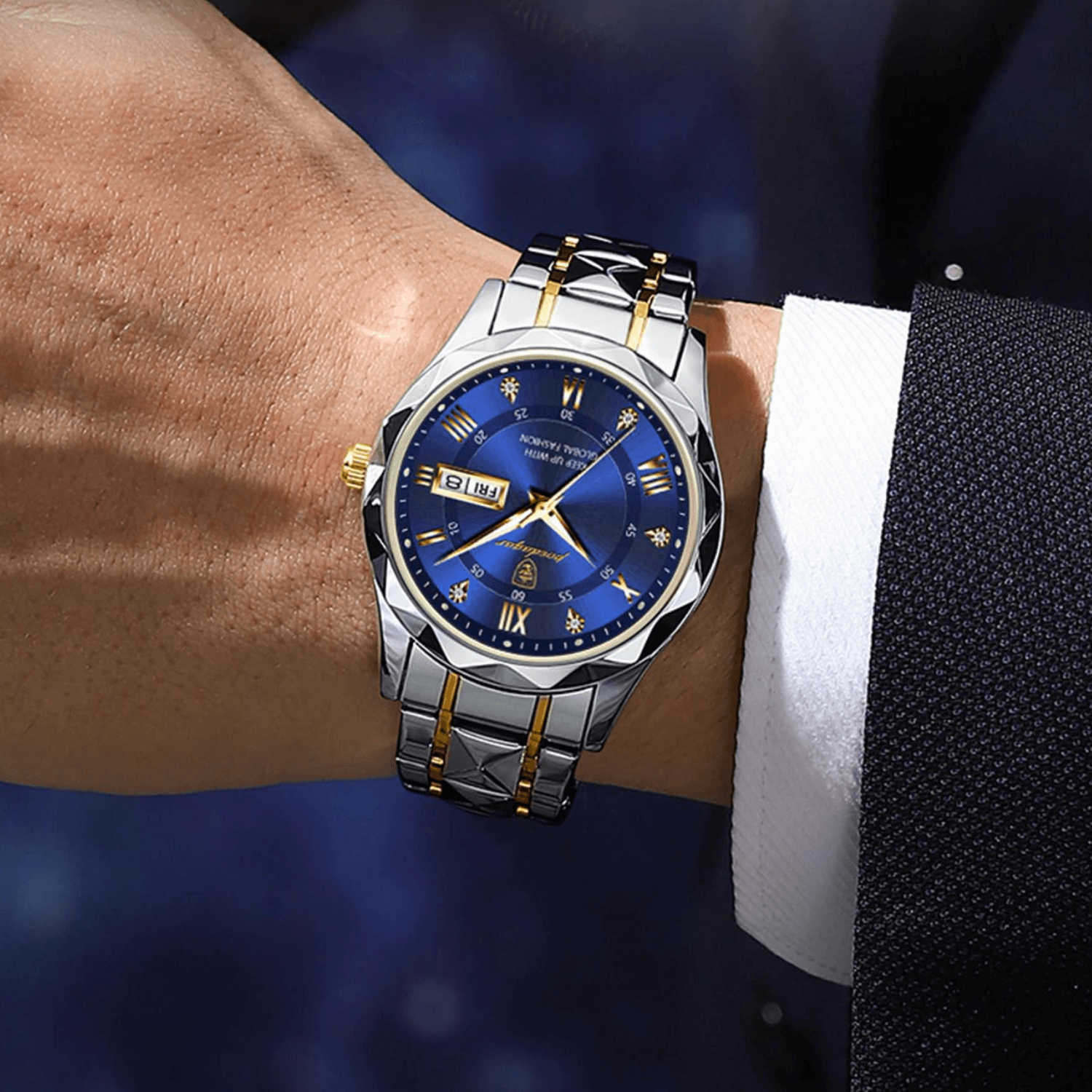 Roestvrijstalen Herenhorloge Met Lichtgevende Wijzerplaat