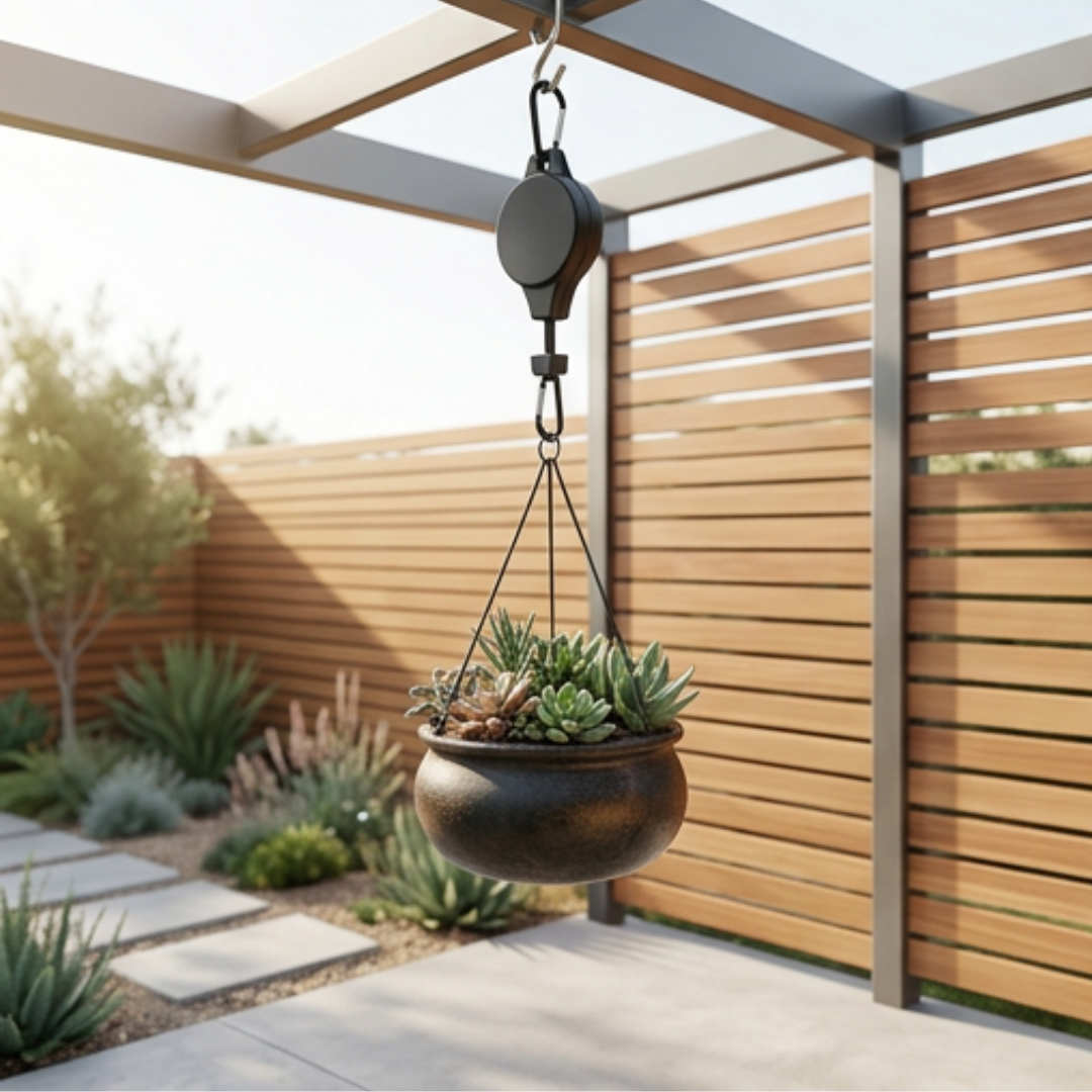 Plantenhanger Met Katrolsysteem Voor Eenvoudige Verzorging Van Hangplanten