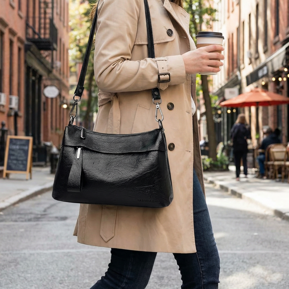 Crossbody Tas Met Drie Opbergvakken En Verstelbare Schouderband