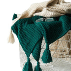 Gebreide Plaid van Wol met Kwasten voor Bank en Bed