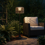 Buitenlamp met Gevlochten Kap en Warme Weerbestendige LED‑Sfeerverlichting