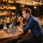 Motorfietsvormige glazen karaf voor dranken