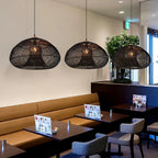 Rieten Hanglamp Met Handgevlochten Kap En Zachte Natuurlijke Lichtspreiding