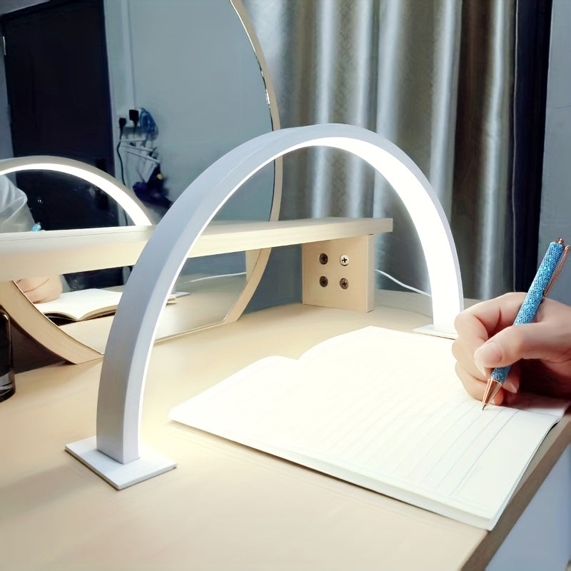 Led‑Bureaulamp met Gebogen Metalen Frame