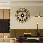 Metalen wandklok met stil kwartsuurwerk en retro open-frameontwerp