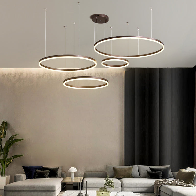 Ringhanglamp met LED‑Lichtverdeling en Verstelbare Ophanging
