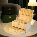 Luxe Sieradenorganizer met Drie Lagen, Lades en Velours Interieur voor Geordende Collecties