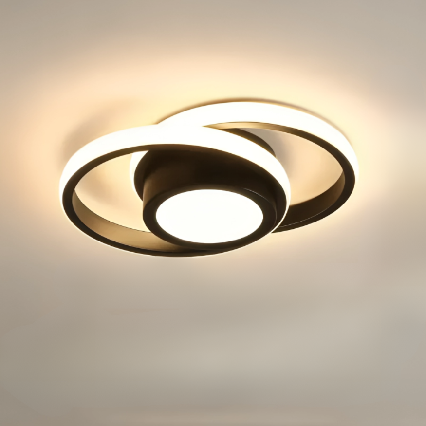Kleine Moderne LED Plafondlamp met Innovatief 2‑Ringen Ontwerp voor Stijlvolle Binnenruimtes