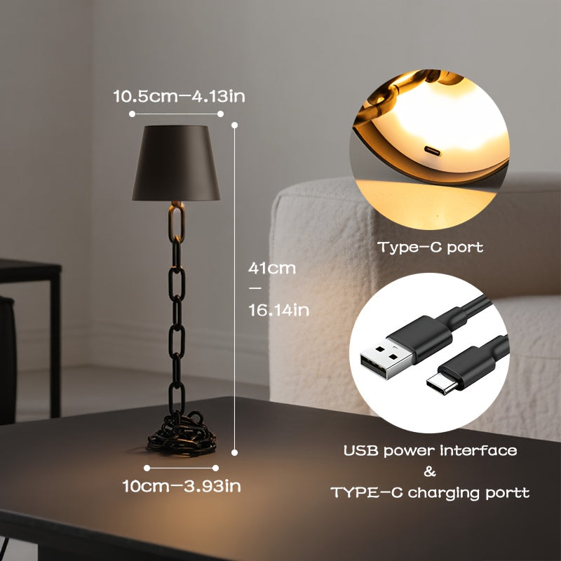 Tafellamp met Kettingstructuur en Dimbare Ledverlichting