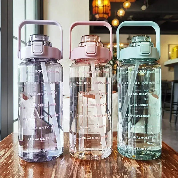 Waterfles Met Tijdmarkering En Drinktuit Voor Dagelijks Hydratiegebruik
