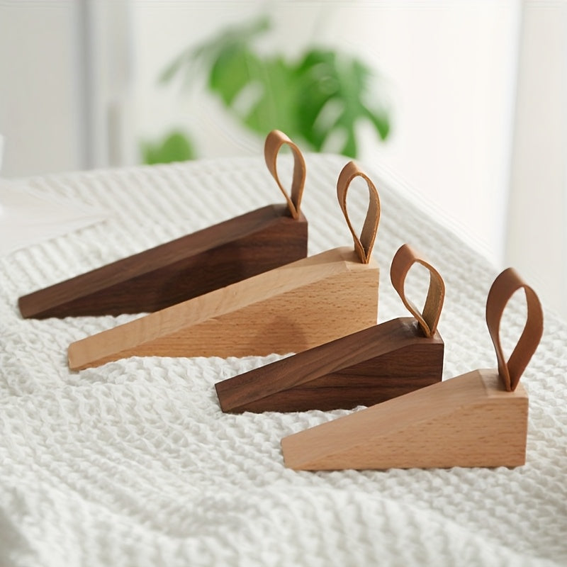 Massief Houten Deurstopper met Antislipbasis voor Gebruik Binnenshuis