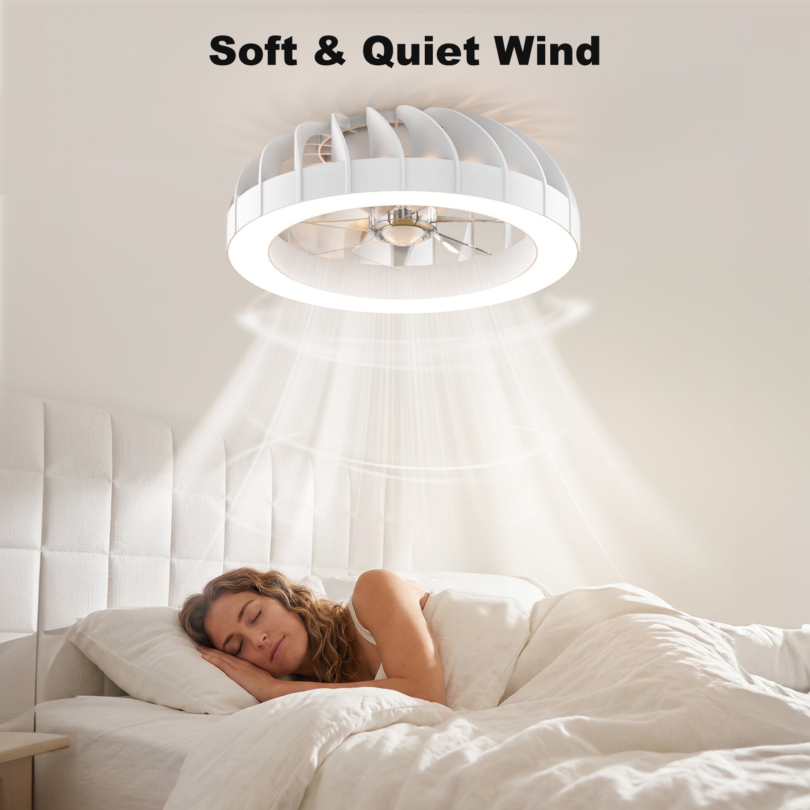 Plafondventilator met RGB LED-Verlichting en Dimbare Lamp voor Woonkamer