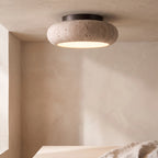 Travertin-Look Plafondlamp met Warm Licht