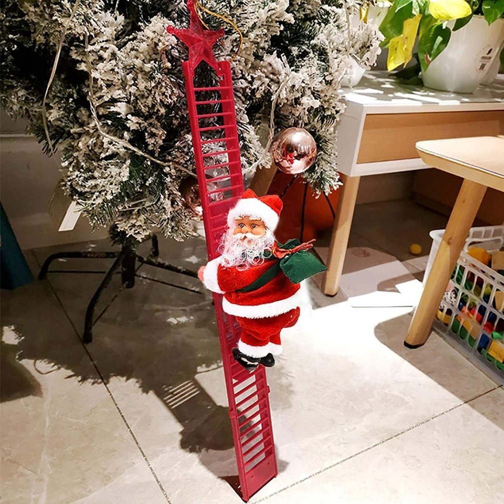 Klimmende Kerstman met Muzikale Ladder