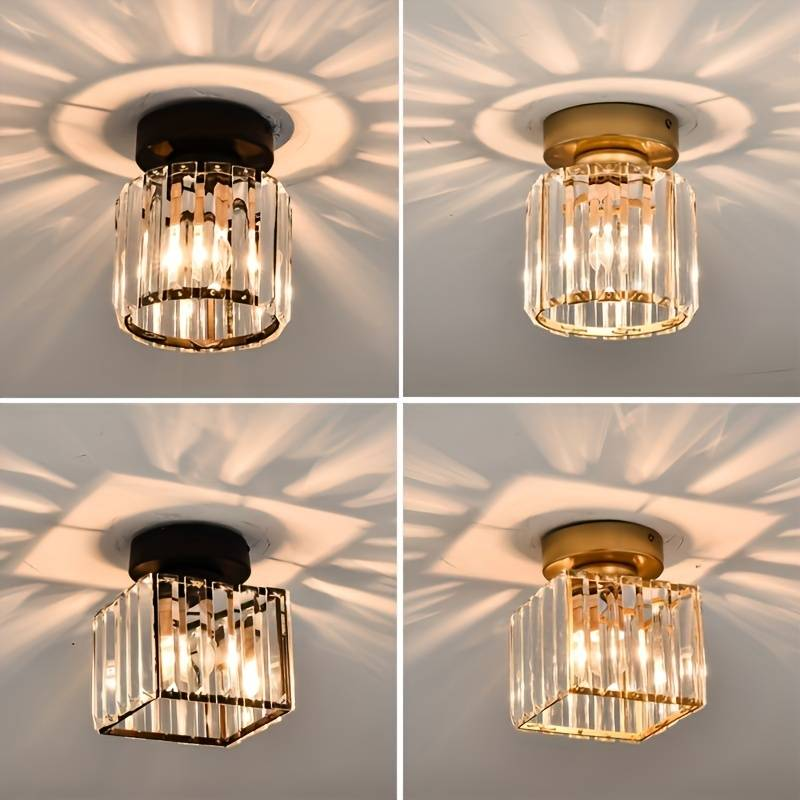 Inbouw Plafondlamp Met Kristalglas En Compact Ontwerp Voor Heldere Gangverlichting