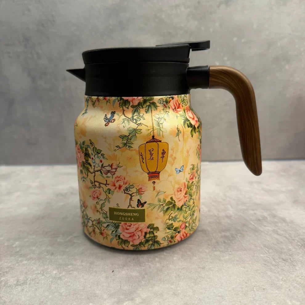 Geïsoleerde Theepot met Drukmechanisme voor Puur Schenken