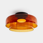 Glazen Plafondlamp Met Gelaagde Vorm En Moderne Sfeerverlichting
