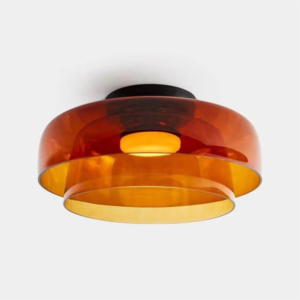 Glazen Plafondlamp Met Gelaagde Vorm En Moderne Sfeerverlichting