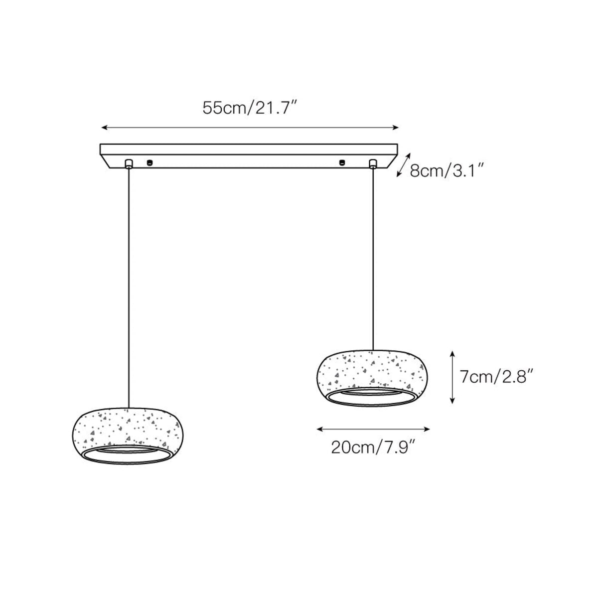 Travertin Hanglamp Met Slank Profiel En Dimbare Lichtkleuren Voor Moderne Ruimtes
