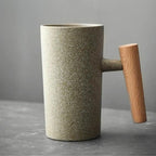 Keramische Mok met Natuurlijke Afwerking en Comfortabele Handgreep