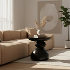 Ronde Bijzettafel met Minimalistisch Ontwerp en Stevige Moderne Steenlook