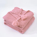 Gebreide Plaid van Wol met Kwasten voor Bank en Bed