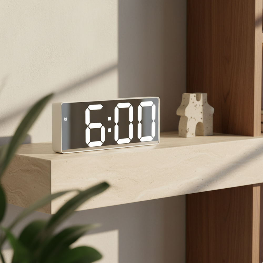 Digitale Wekker met Spiegelweergave en Moderne LED‑Functies