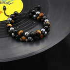 Dubbel Laags Kristallen Armband met Elastische Pasvorm en Luxe Geschenkdoos