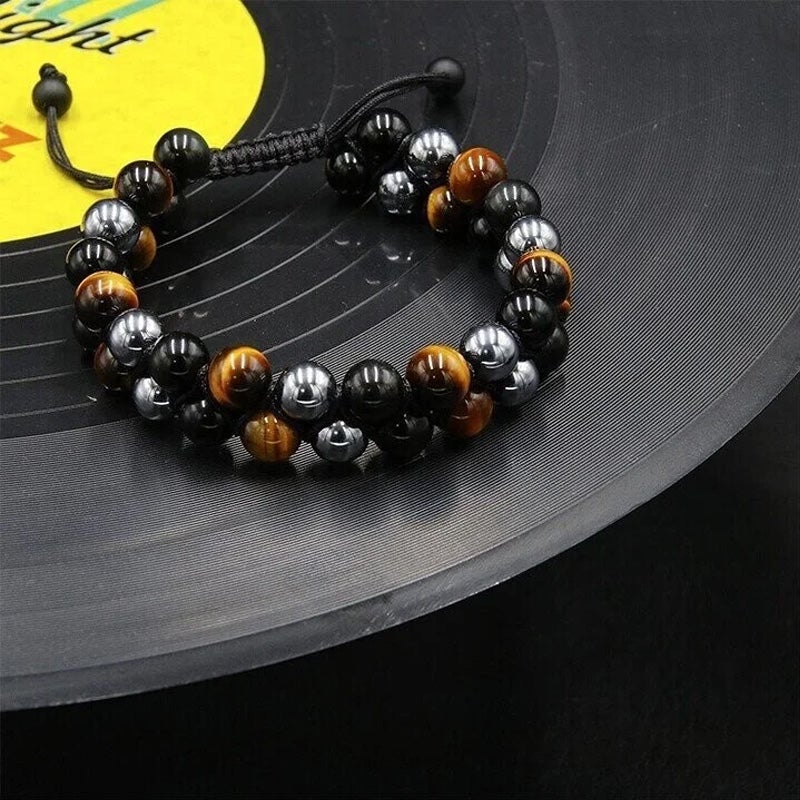Dubbel Laags Kristallen Armband met Elastische Pasvorm en Luxe Geschenkdoos