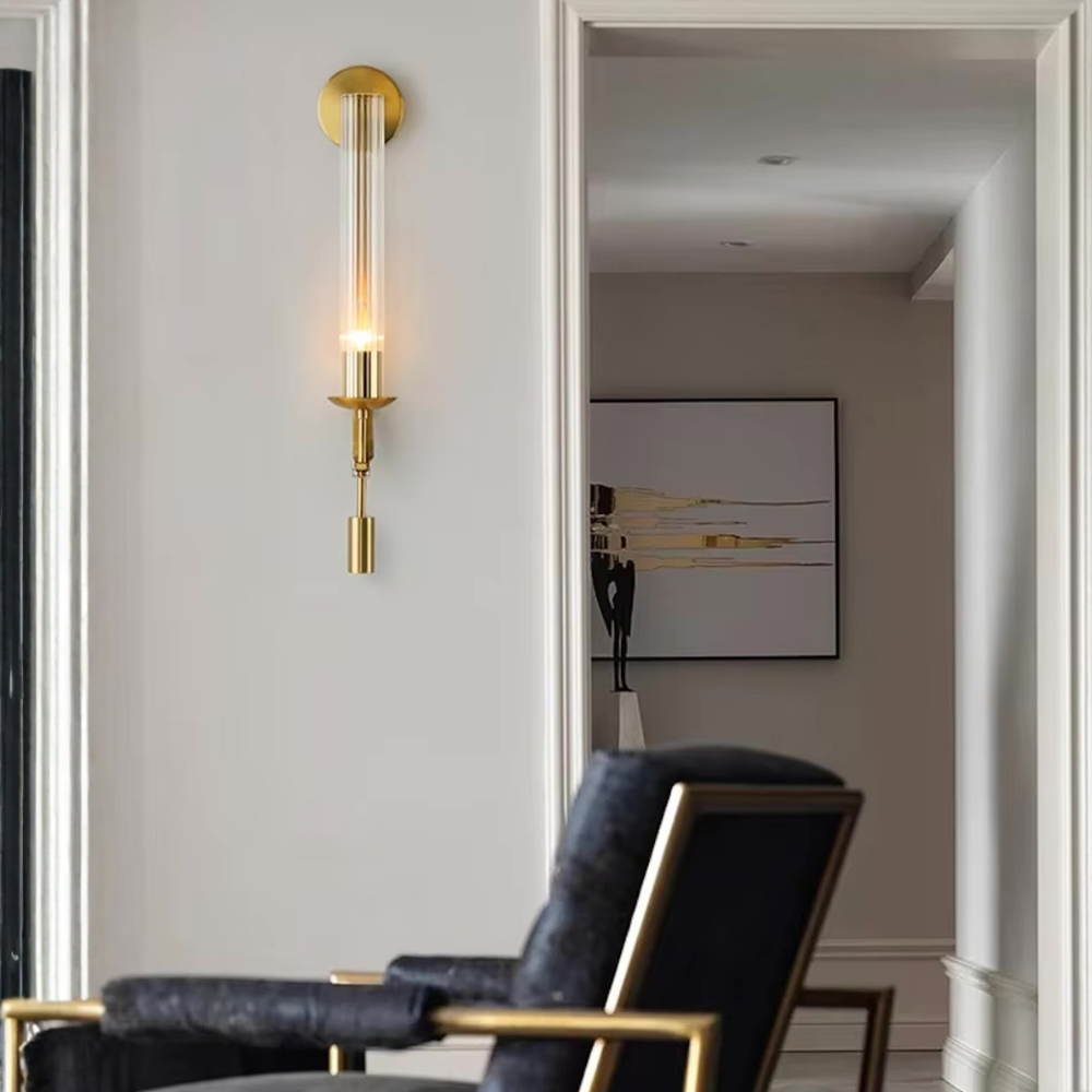 Wandlamp met Verticale Glasstructuur en Zachte Moderne Sfeerverlichting