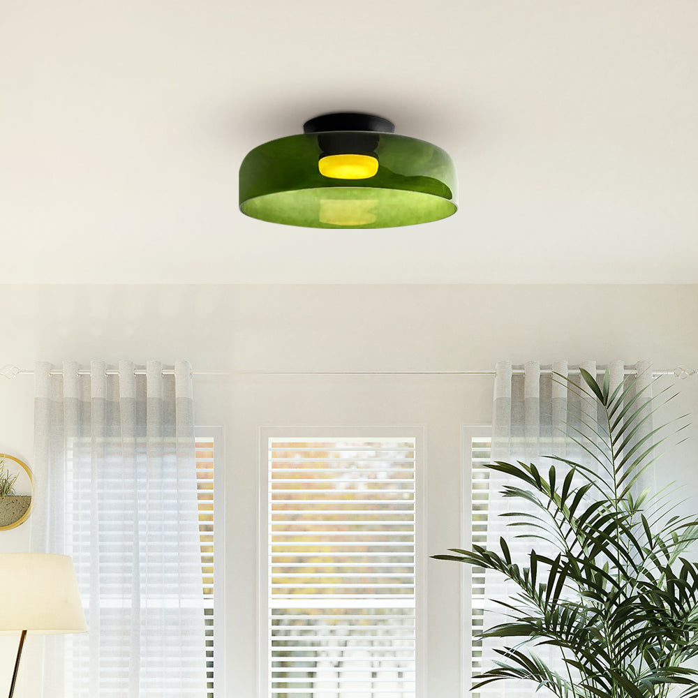 Glazen Plafondlamp Met Gelaagde Vorm En Moderne Sfeerverlichting