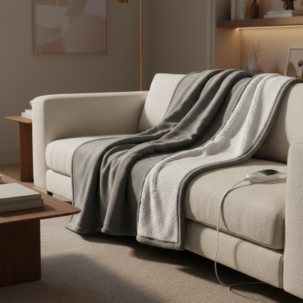 Elektrische Fleece Deken met Instelbare Warmte en Zachte Comfortstructuur