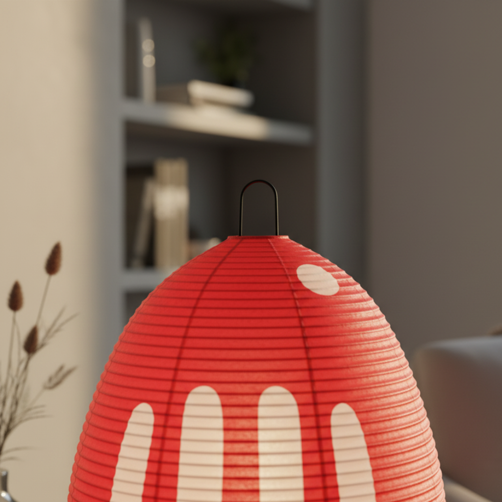 Japanse Tafellamp of Vloerlamp met Organische Papieren Vorm en Warme Sfeerverlichting