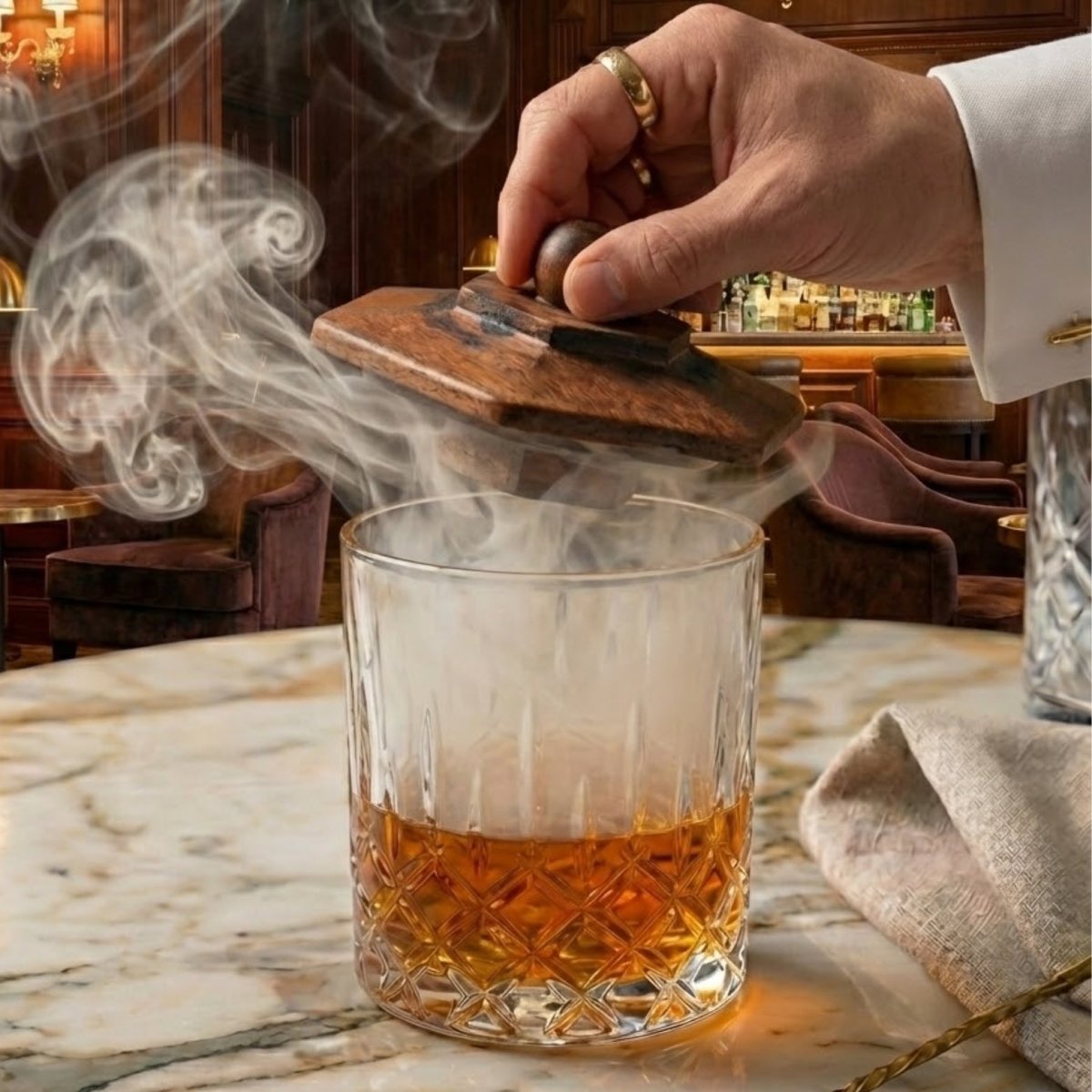 Cocktail Smoker Set met Houten Roker, Vier Houtsnippers en Accessoires voor Smaakvolle Infusies