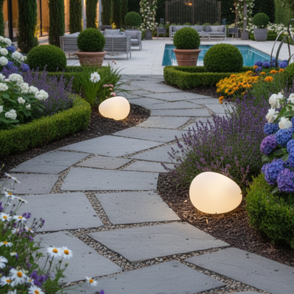Solar Buitensteenlamp met Natuurlijke Steenlook en Zachte Sfeerverlichting