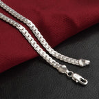 Schakelketting van Sterlingzilver voor Dames met Vlakke Schakels