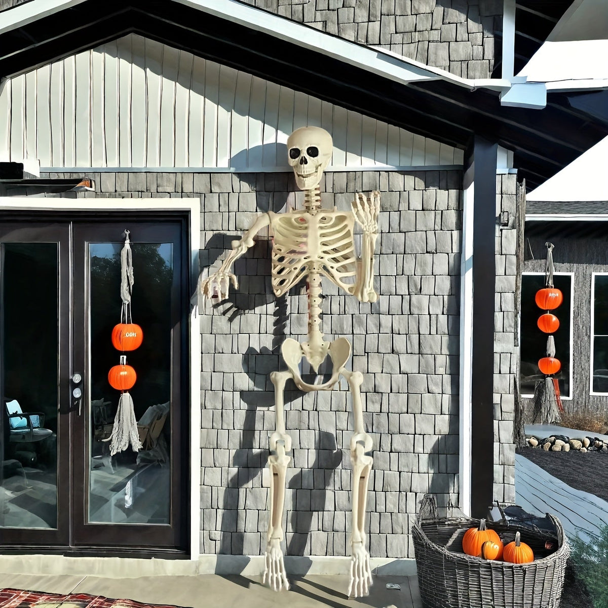 Levensgroot Skeletdecor Met Beweegbare Gewrichten Voor Opvallende Halloween Decoraties