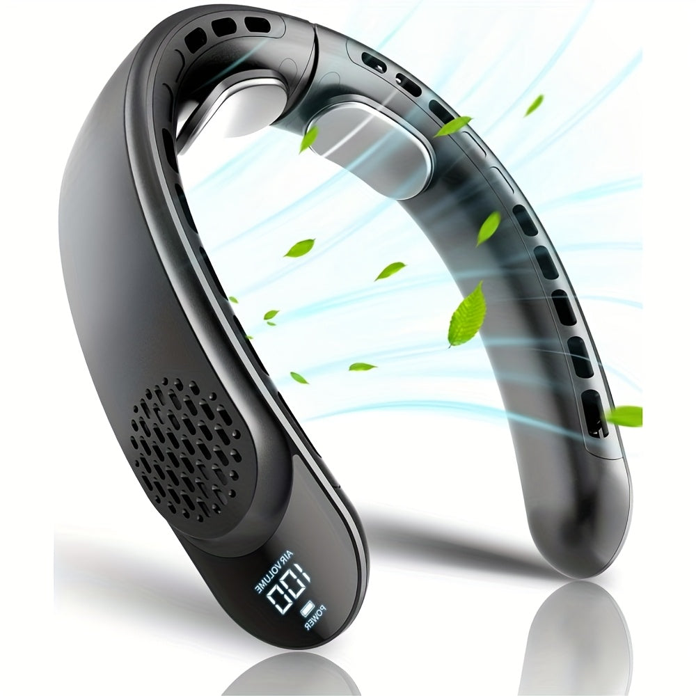 Draagbare Nekventilator met 360° Koeling en LED-Display voor Onderweg