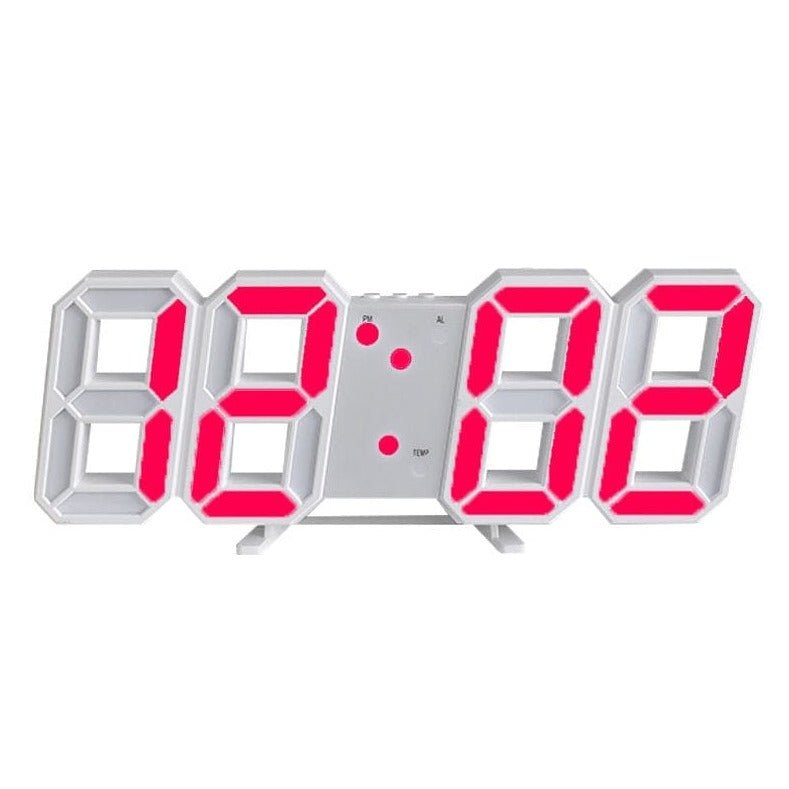 3D LED Wandklok met Dimbaar Digitaal Display voor Binnen