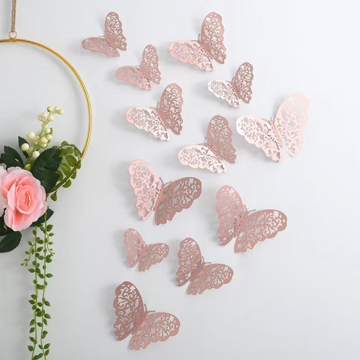 3D Vlinder Wanddecoratie Set Met Decoratieve Uitsnijdingen Voor Creatieve Muurdecoratie