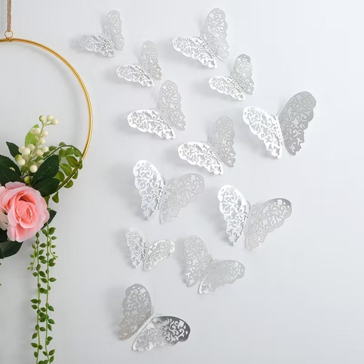 3D Vlinder Wanddecoratie Set Met Decoratieve Uitsnijdingen Voor Creatieve Muurdecoratie