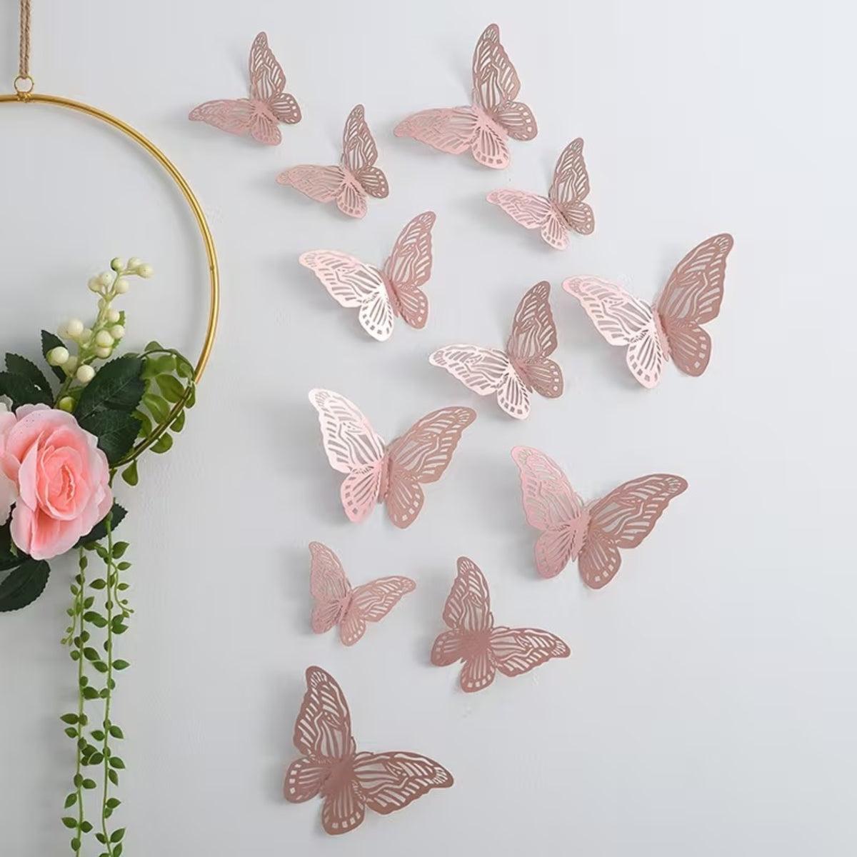 3D Vlinder Wanddecoratie Set Met Decoratieve Uitsnijdingen Voor Creatieve Muurdecoratie