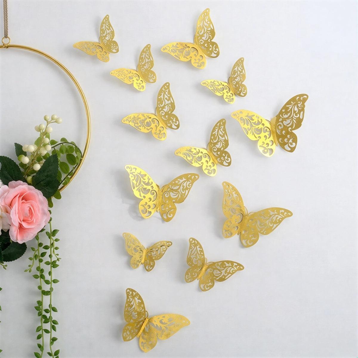 3D Vlinder Wanddecoratie Set Met Decoratieve Uitsnijdingen Voor Creatieve Muurdecoratie