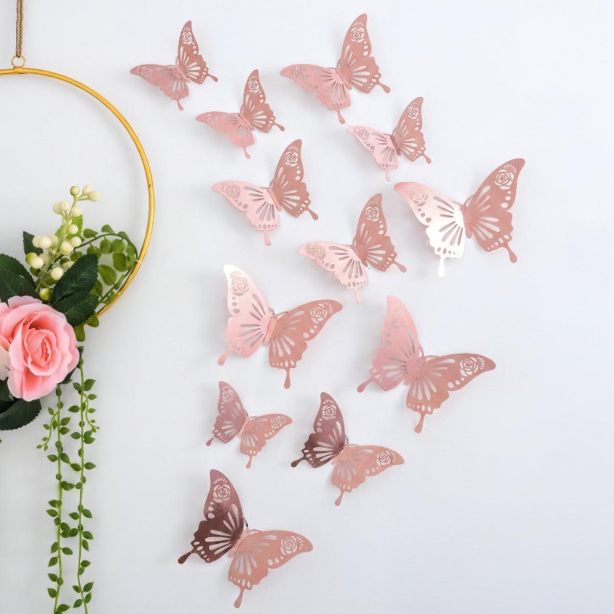 3D Vlinder Wanddecoratie Set Met Decoratieve Uitsnijdingen Voor Creatieve Muurdecoratie